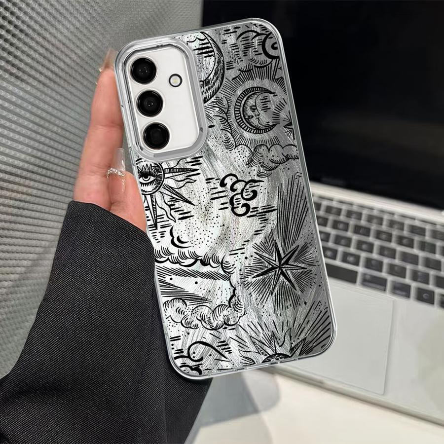 Phone Case for Samsung Galaxy A26 A55 A21s A23 A33 A34 A35 A36 A13 A14 A24 A51 A52 A15 A16 Soft Shell Line Moon Pattern