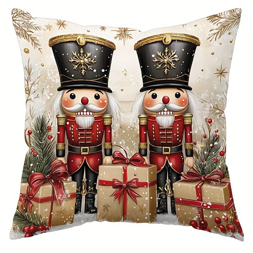Christmas Nutcracker and Ho Ho Ho/Fa La La Pattern Decorative Pillowcases Sofa room cushion cover home decoration new year gift