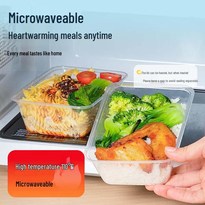 Disposable Rectangular Clear Plastic Lunch Boxes with Lids
