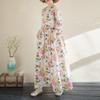 DIMANAF 2025 Women New Plus Size Spring Long Dress Vintage Basic Long Sleeve Loose Casual Maxi O-Neck Printing