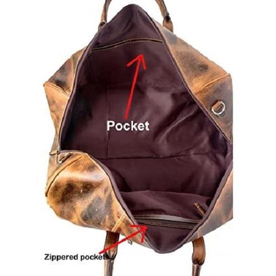 20" Leather Duffle Bag Travel Carry-On Waterproof Luggage Overnight Gym Weekender Bag