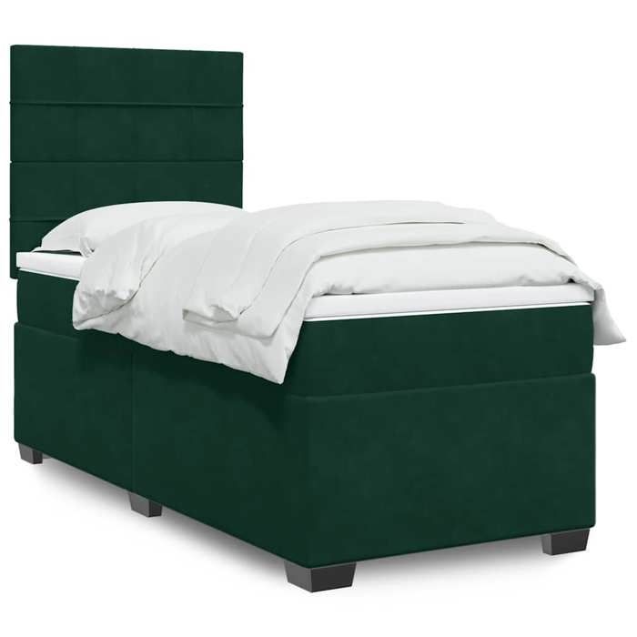 Maison Exclusive - Sommier à lattes de lit avec matelas Vert foncé 100x200 cm