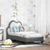 Kids  Bed Frame with Headboard Light Grey 70 X 140 Cm PU