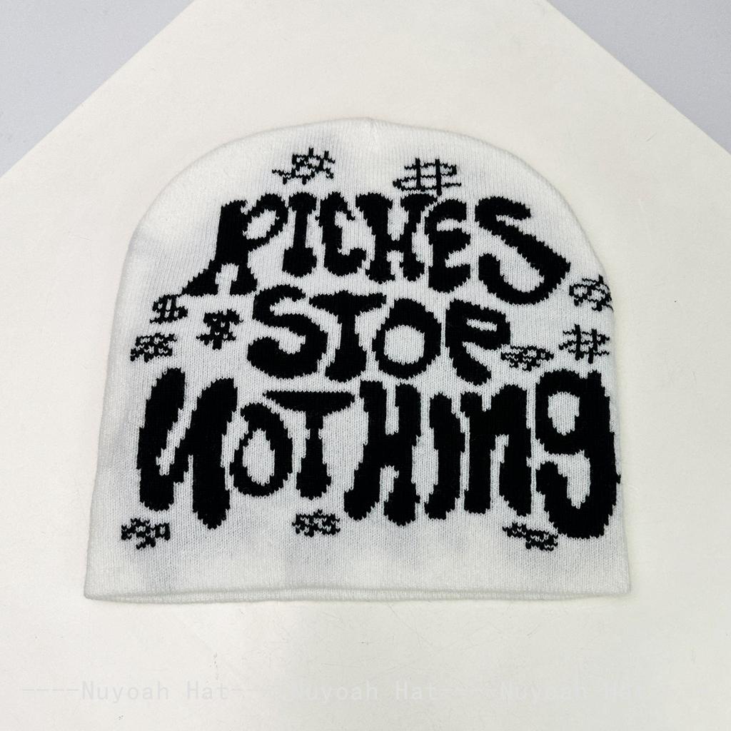 New Men Women Dark Style Jacquard Organic Skeleton Letter Knitted Hats Warm Personal Fashion Hip-hop Beanies Street Versatile
