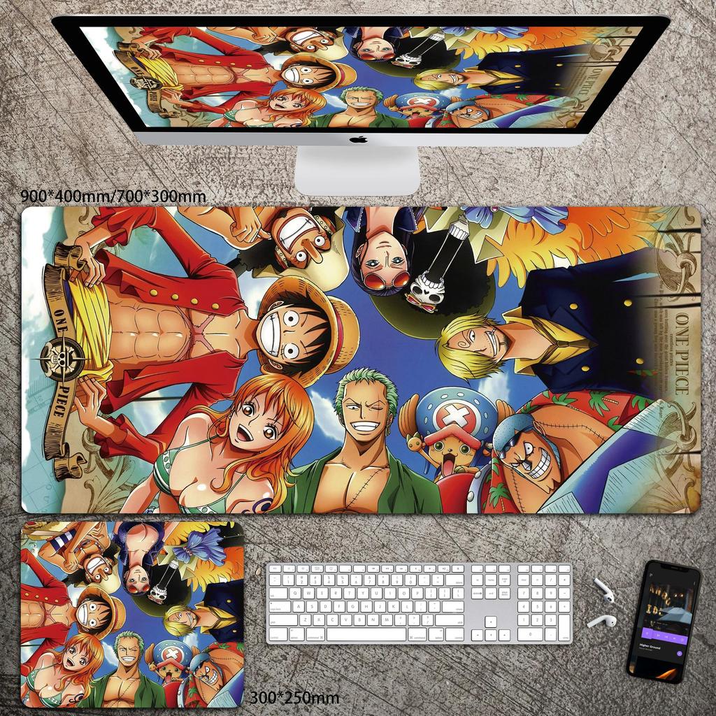 High Definition ONE PIECE Leather Mouse Pad Oversized Boys Animation E-sports Game Keyboard Pad Luffy Computer Desk Pad Non-slip Waterproof Mouse Pad