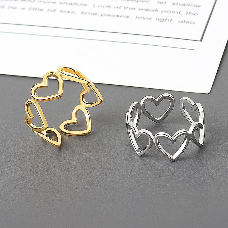 Minimalist Hollow Heart Index Ring For Women Fashionable Personalized Trendy Light Luxury Statement Jewelry