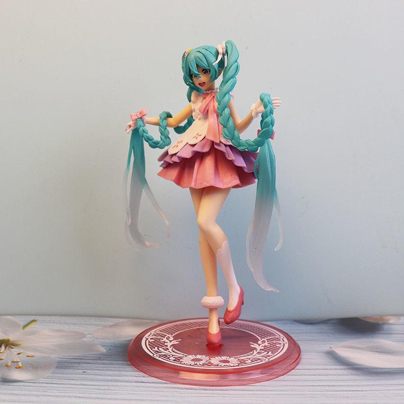 19CM Anime Fairy Tale Wonderland Hatsune Miku Rapunzel Cute Twin Tails Dress Up Model Toy Gift Collection Action Figure