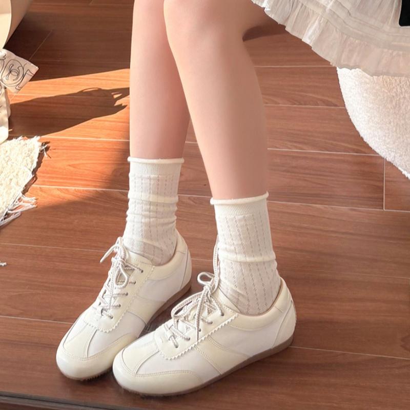 Fashion Fashionable Casual Women's Shoes 2025 Spring Summer Lace Up Round Toe Low Heels Sneakers Outside Comfy Flat Sneakers Mujer