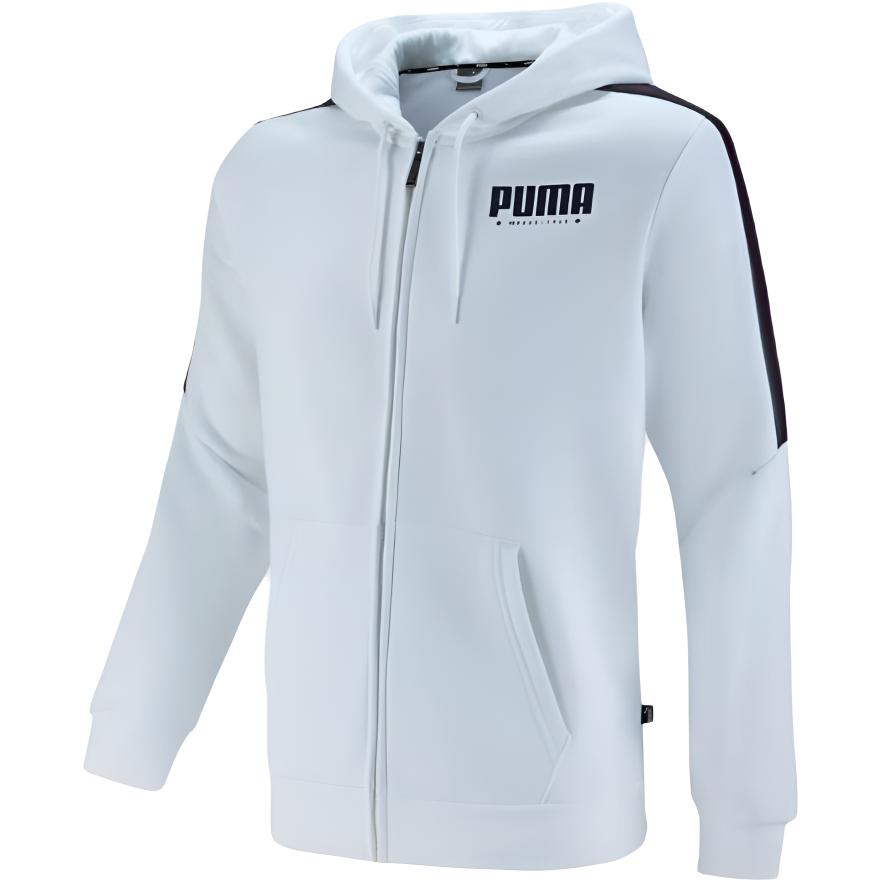Puma Logo Letter Print Hooded Sweatshirt Men sweatshirt White 848241-02