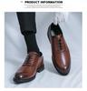 Men's Large Retro British Style Leather Dress Shoes - Fashionable, Lace-up, Formal Business Banquet Attire