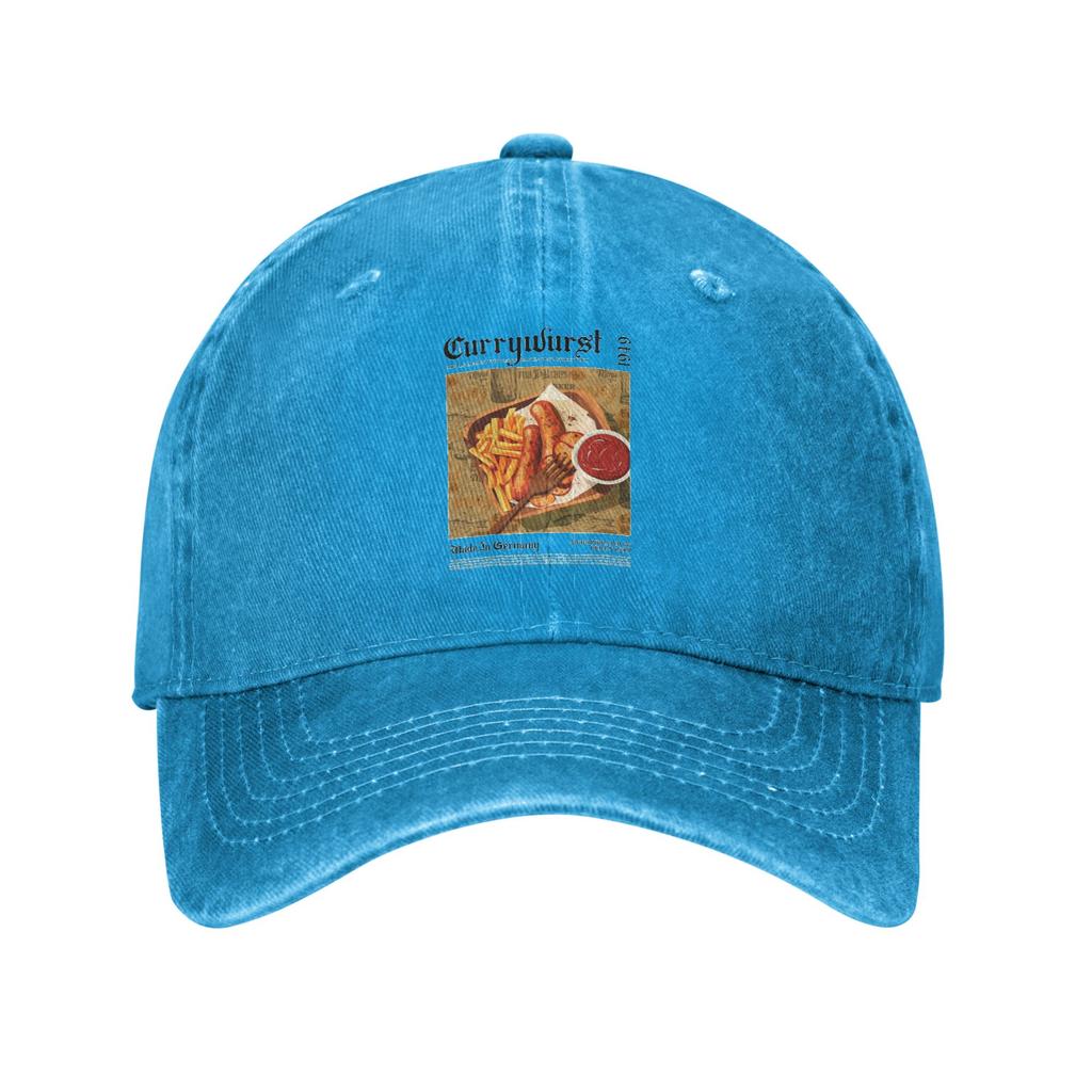 Unisex Baseball Hats Currywurst Wall Art Denim Fabric Streetwear Baseball Caps Hip Hop Cap Casquette