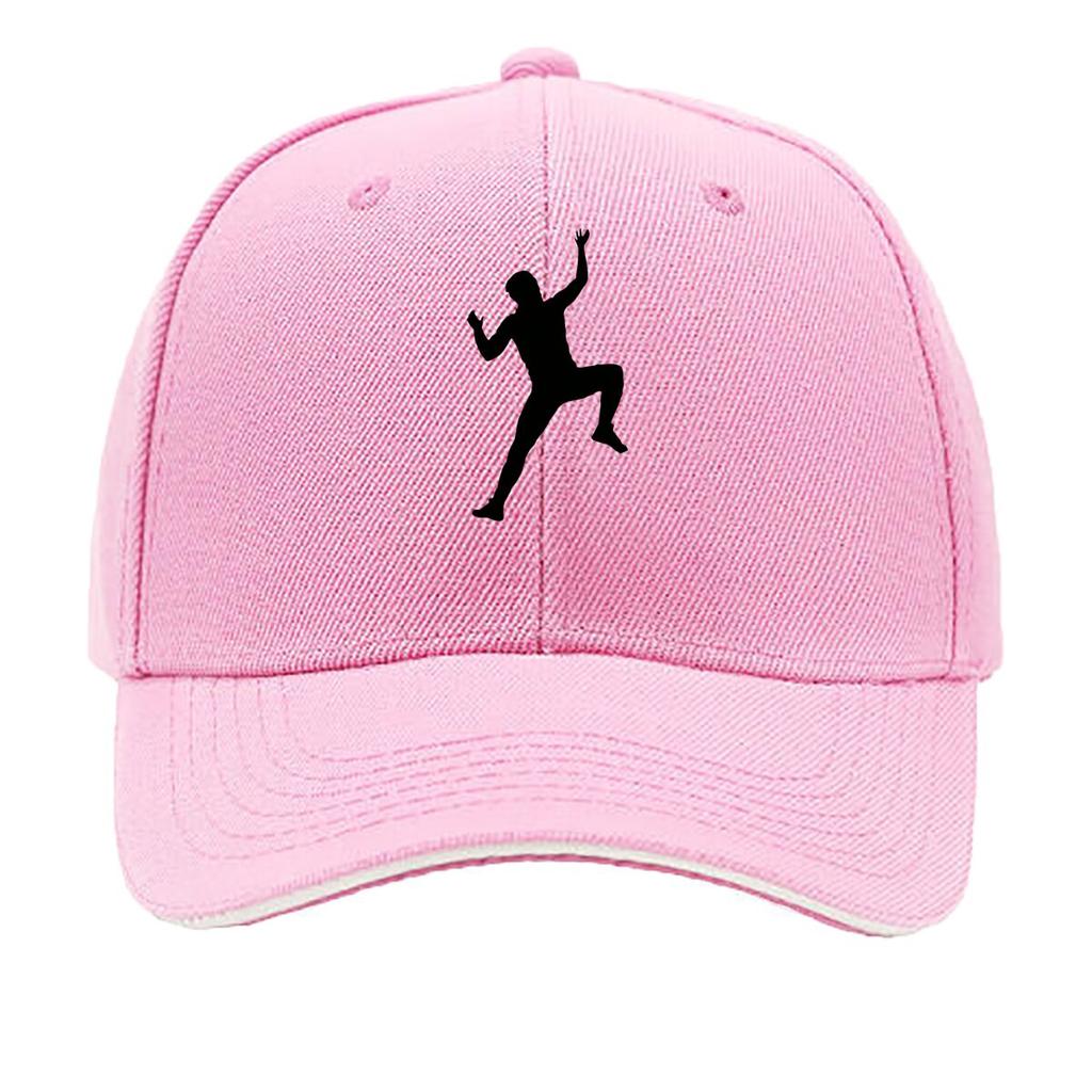 Rock Climbing Climber Silhouette Action Pose Graphic Sandwich Baseball Cap Sun Cap Outdoor Workouts Hat