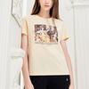 Fila Round Neck Oil Painting Character Letter Print Breathable Casual Short Sleeve T-Shirt Women Tops Pale-Yellow F11W238101FBG