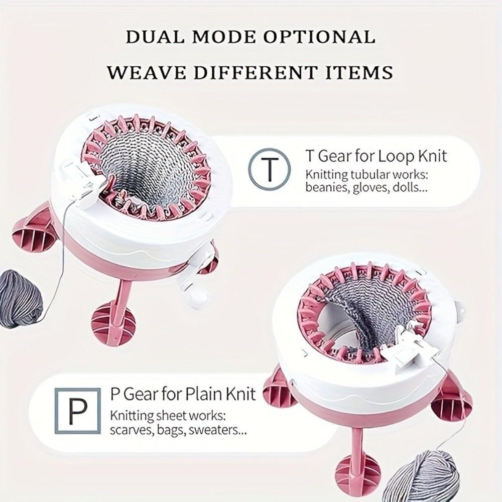 22-Needle Automatic Knitting Machine Rotating Loom Beginner-Friendly Weaving Sewing Machine DIY Craft Hand Knitting Weaving Tool