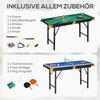 2-in-1 Billiard Table, Table Tennis Table, with Accessories, 140x63x80cm, Blue/Green