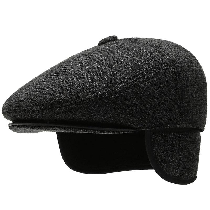 New Autumn and Winter Cap Men's Ear Hat Winter Grandpa Hat Warm and Cold Hat