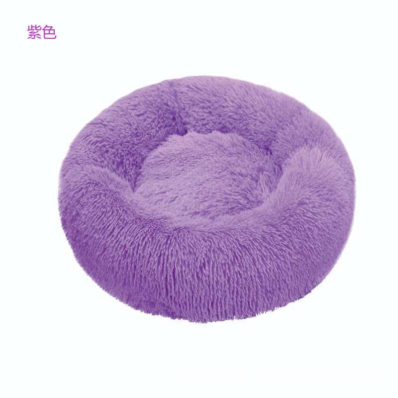 Soft Plush Round Pet Bed Dogs Cats Washable Cozy Nesting Cushion In Multiple Colors Sizes