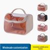 Clear PVC Travel Makeup Bag: Large Waterproof Handheld Toiletry Organizer with Flap