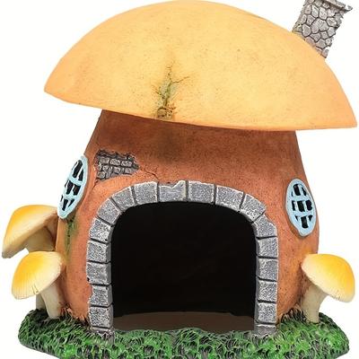 Crafts, 1 Piece Fish Tank Mushroom House Model High Simulation Fish Hideout Resin Mushroom House Aquarium Reptile Decoration