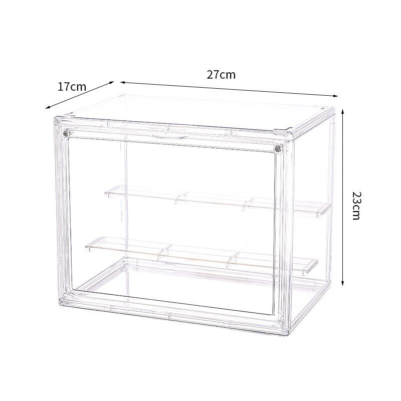 Clear Acrylic Display Case with Foldable Lid 3-Layer Display Rack Showcase Box Collectible Dustproof Protection for Dolls Models