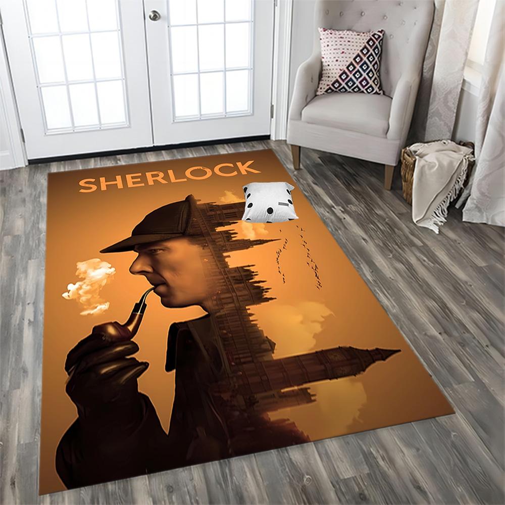 Sherlock Modern Detective Drama Rug for Living Rooms, Bedrooms, Home Décor, and As Gifts.