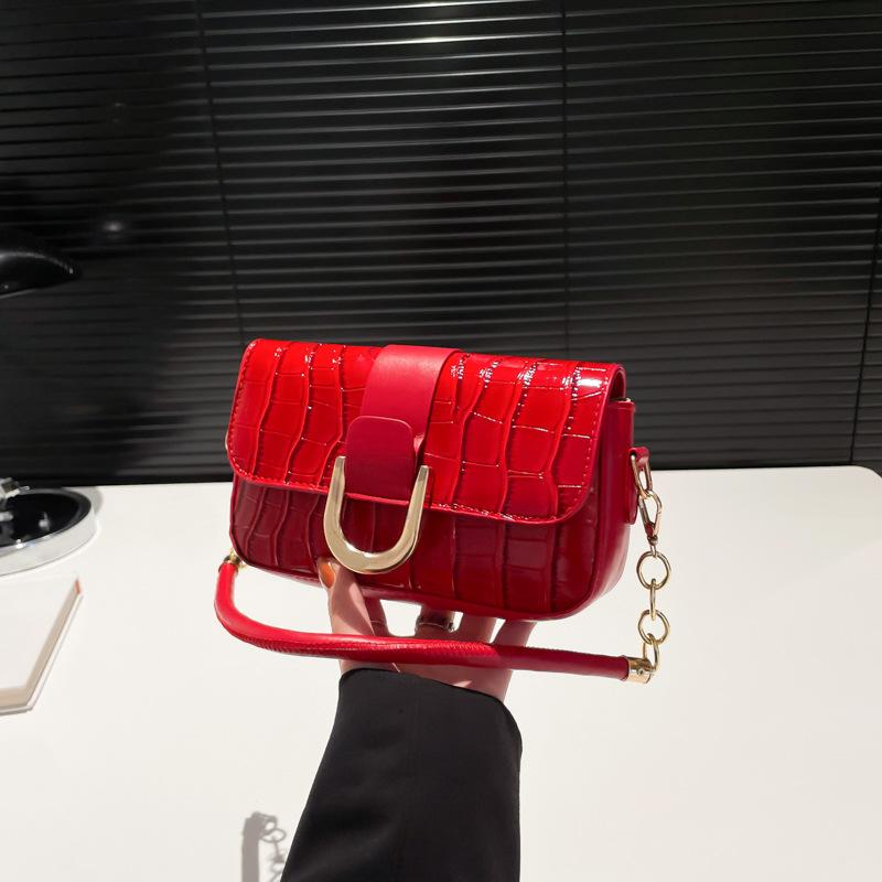 

Повседневная сумка под мышкой популярная новая сумка через плечо в ретро-тренде с каменным узором воздушная маленькая квадратная сумка красный