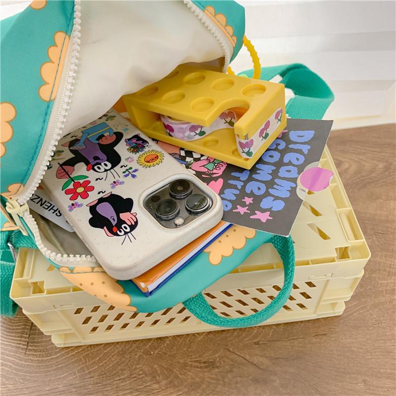 Fashionable Geometric Print Kids Backpack Lightweight Nylon Travel Bag For School