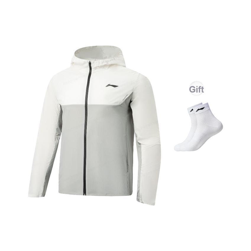 Li Ning Laufserie UV-beständig Wasserabweisend Kapuzen-Sonnenschutzkleidung Herrenjacken AFDW453-3