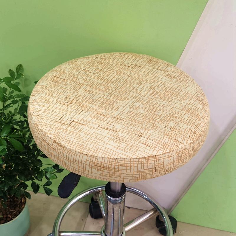 1 Bar Stool Cover Round Stool Cover with Elastic Bands Bar Stool Seat Cover Slipcover Washable Stool Cushion Cover Feature Stretch Fabric Dia D30-34cm