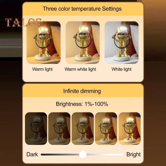LED Night Light Cute Cartoon Robot Desk Lamp Dimmable Flicker Free USB Rechargeable Bedside Lamp Bedroom Decor