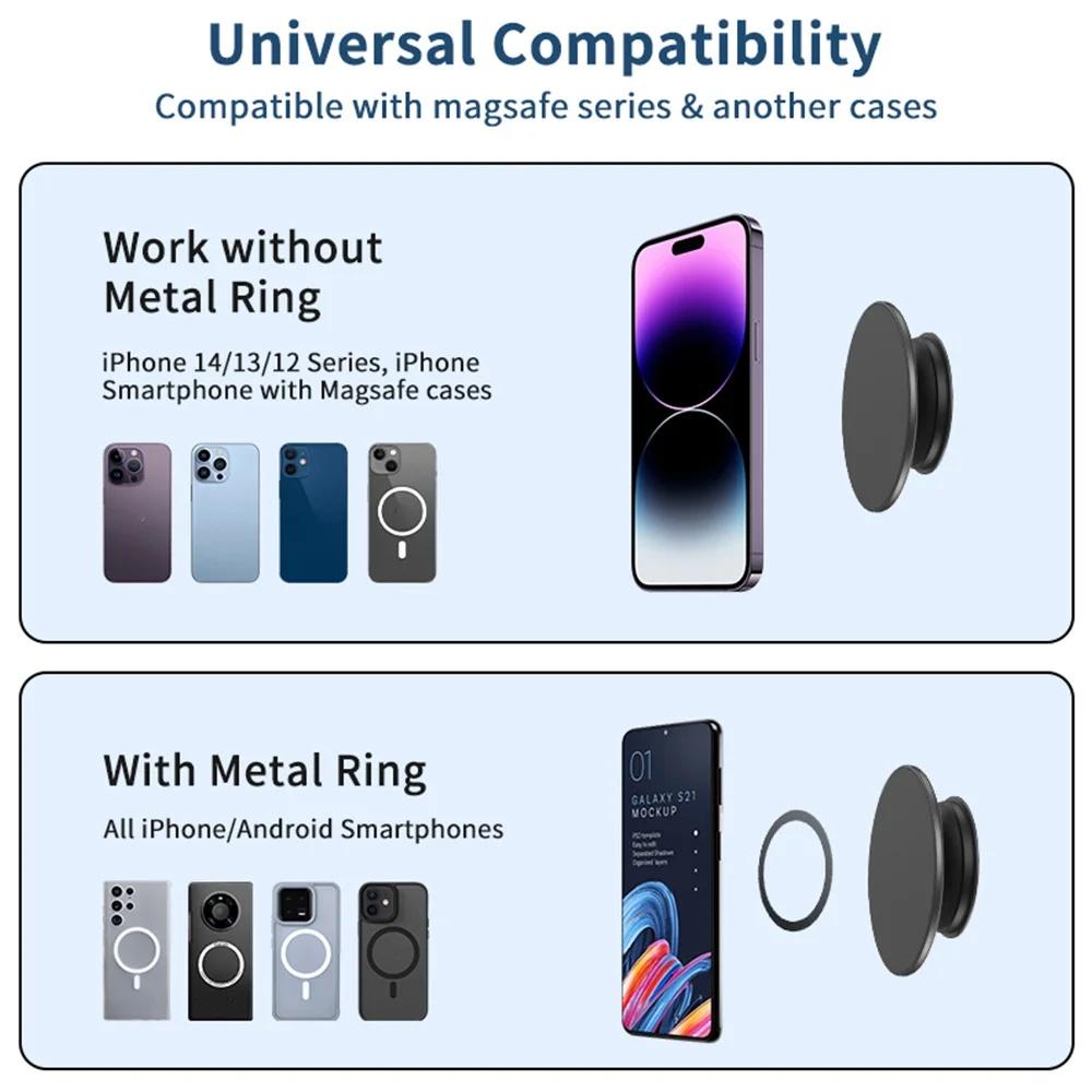 Magnetischer faltbarer Handy-Griffhalter-Sockel Tasche Stütze für Magsafe iPhone Sicherer Ring Finger ausziehbarer Ständer