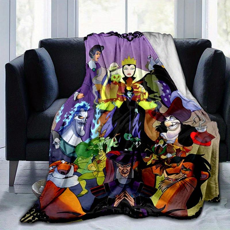 1pc. Cartoon Villains Blanket, Disney Villains Throw Blanket, Perfect for Bedding or Couch Cover, Soft Flannel Throw Blanket, Versatile & Co