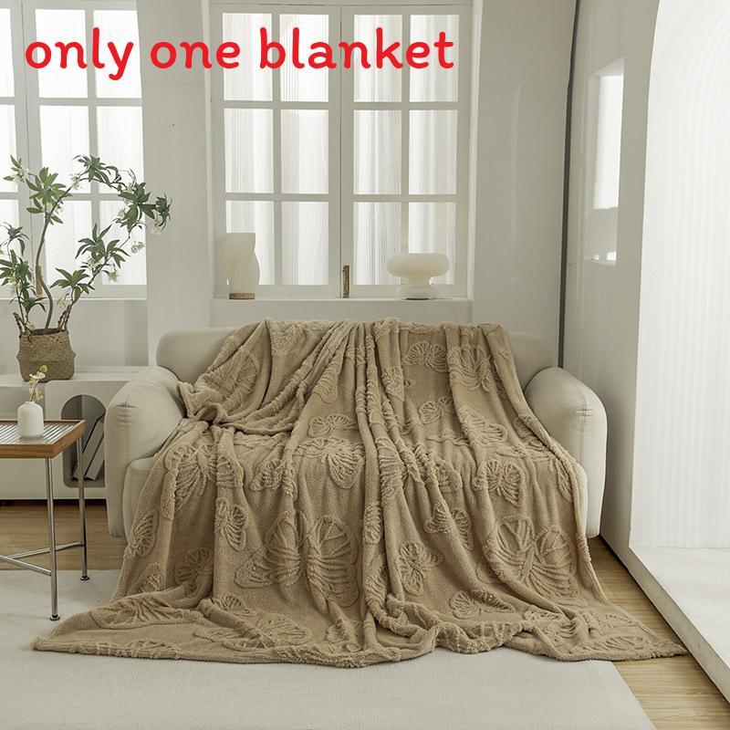 Pure Color Flannel Blanket With Butterfly Pattern For Office Nap And Air Conditioning Comfort