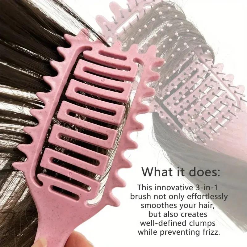 Curl Define Styling Brush Hollow Out Detangling Hair Brush Tangled Wet Curly Hair Comb Shaping Curls Barber Hairdressing Tools