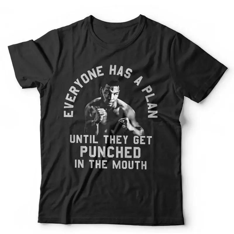 T-shirt Tutti Hanno Un Piano Tyson Boxe Divertente Iron Mike Capra