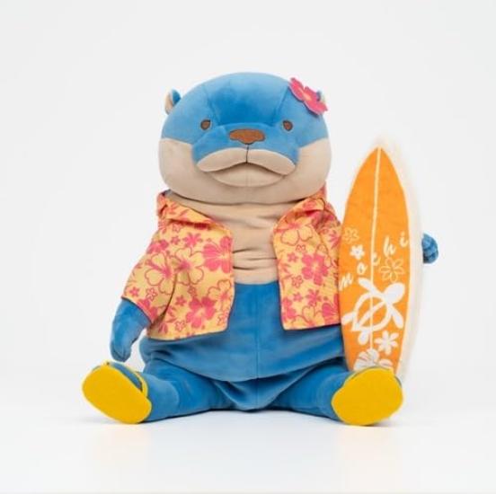 

Morisaka Global Моти Выдра Серфер Синий Большой 22x22x30см Плюшевая Выдра Плюшевая Мягкая Игрушка из Серии Милый Моти, Океан, Лето, Алоха, Серфинг, синий