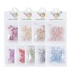 3 Packs 30 Gradient Carved Rose Nail Accessories, Dragon Sand, Gemstones, Rose Flowers with Steel Beads and Pearls, Nail Accessories