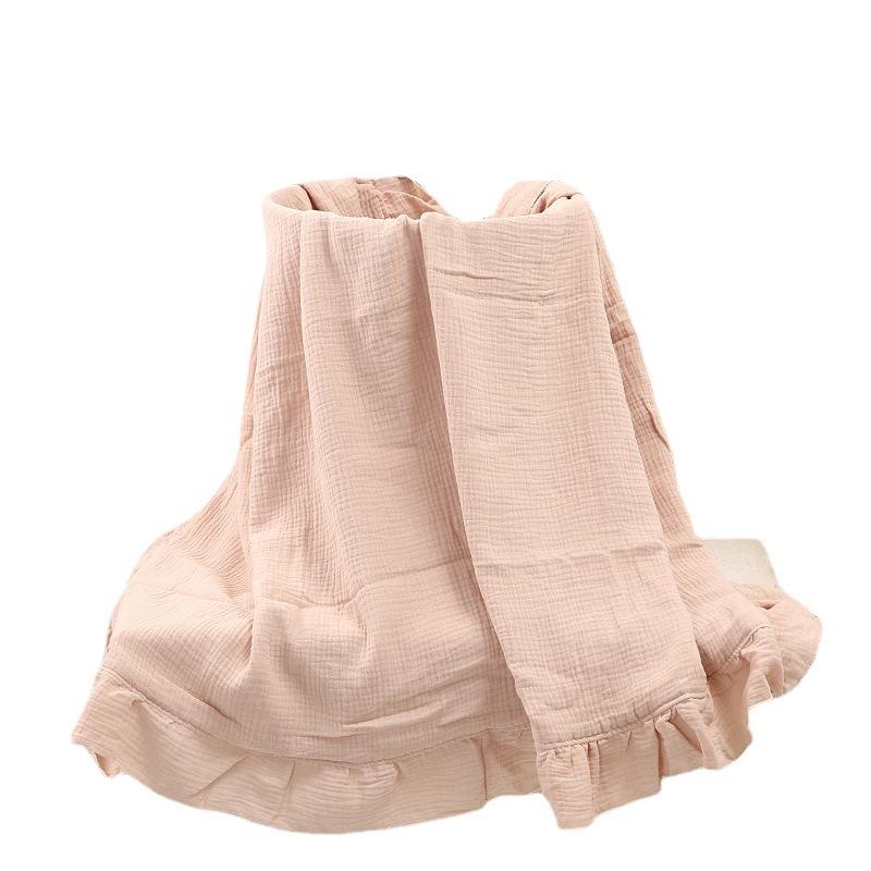 Organic Cotton Baby Blankets Newborn Muslin Swaddle Baby Wrap Gauze Ruffle Blanket Bedding Items Babies Accessories