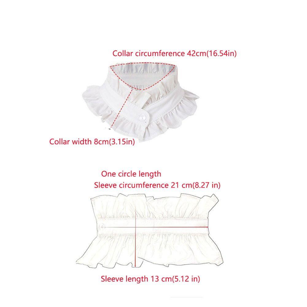 1 set Stile Francese Falso Collo Finto Design Pieghettato Bordo Arricciato Collare da Collo Choker Caratteristica Regolabile Manica Arricciata Rimovibile