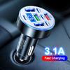 40W 8-In-1 USB Car Phone Charger Adapter Car Fast Charger Voltage DIgital Display 4USB + 4PD Black White Gold Silver