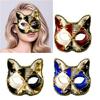 Anspruchsvolle venezianische Katzenmaske für Maskeraden, Mardi Gras, Vintage-Halbmaske für Erwachsene und Partybegeisterte