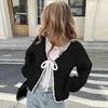 Women Loose Bow Tie Cardigan Sweater Long Sleeve V-neck Knit Top Casual Streetwear Elegant Lace Up Cozy Autumn Outerwears