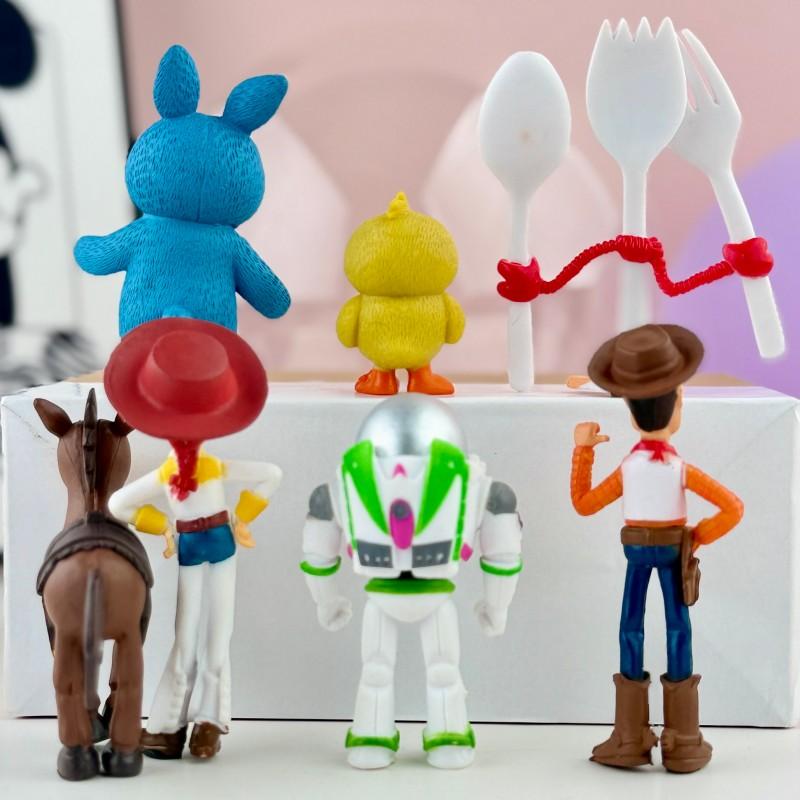 4 Figures Set Woody Buzz Jessie Forky Bunny Ducky Bullseye Collectible Model Toys for Kids Fans Desktop Decorat