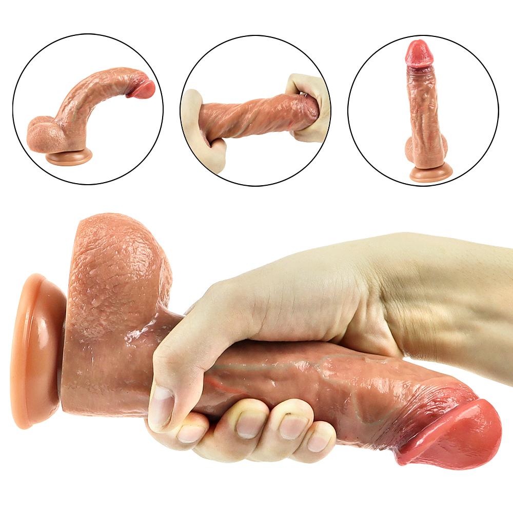 Realistische Penisdildos 22 cm für Frauen, Lesbenspielzeug, großer gefälschter Schwanz, Silikon, Masturbation, Sex-Tools für Erwachsene, erotisches Produkt