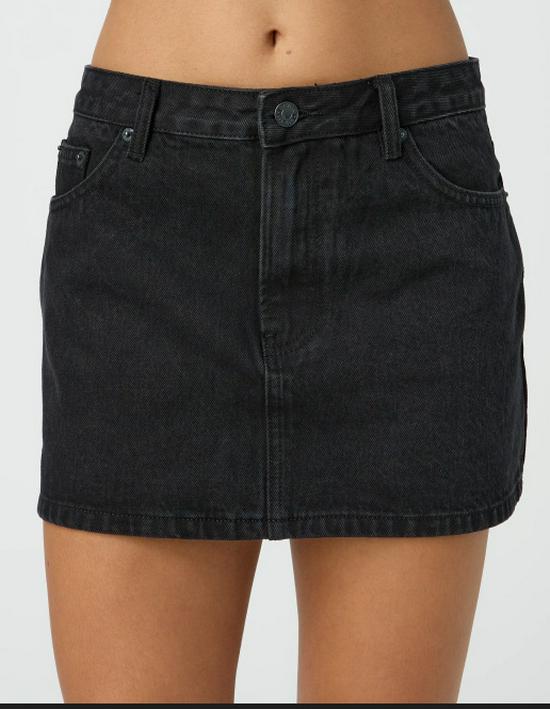 Minigonna Casual Elasticizzata Lavata in Denim Slim Fit da Donna
