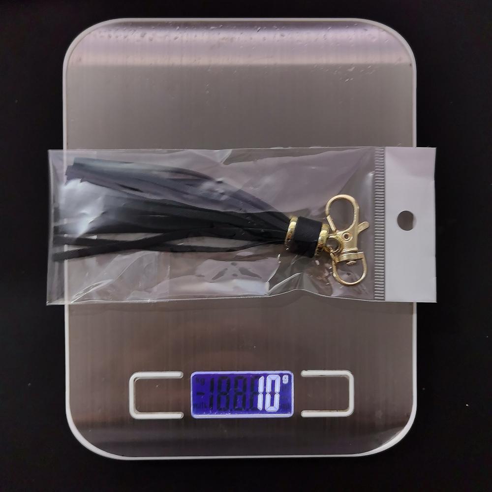 Fashion Gold Colour Alloy Lobster Clapes Leather Tassel Pendant Keychain for Women's Bag Accessories