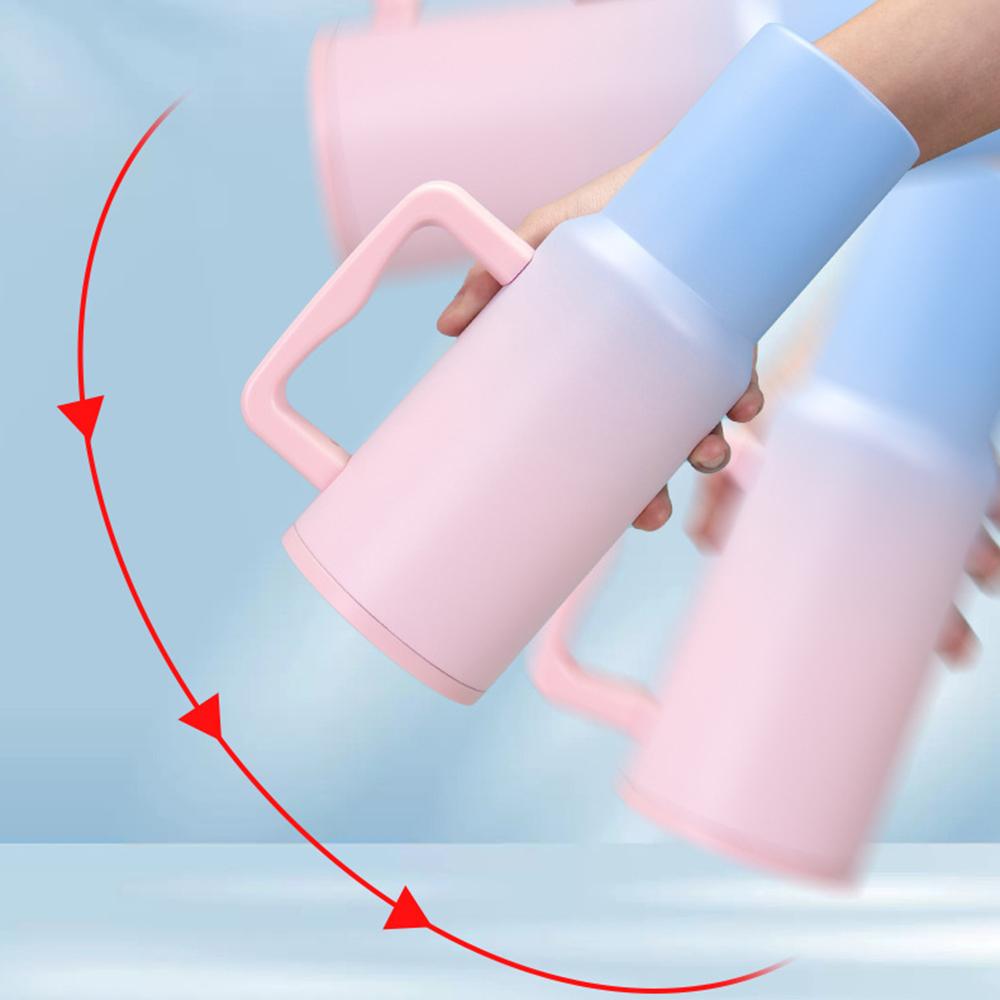 40 oz Becher mit Griff und Strohhalm, Thermos-Wasserflasche aus Edelstahl mit freundlicher Reise-Kaffeetasse für heißes/kaltes Wasser