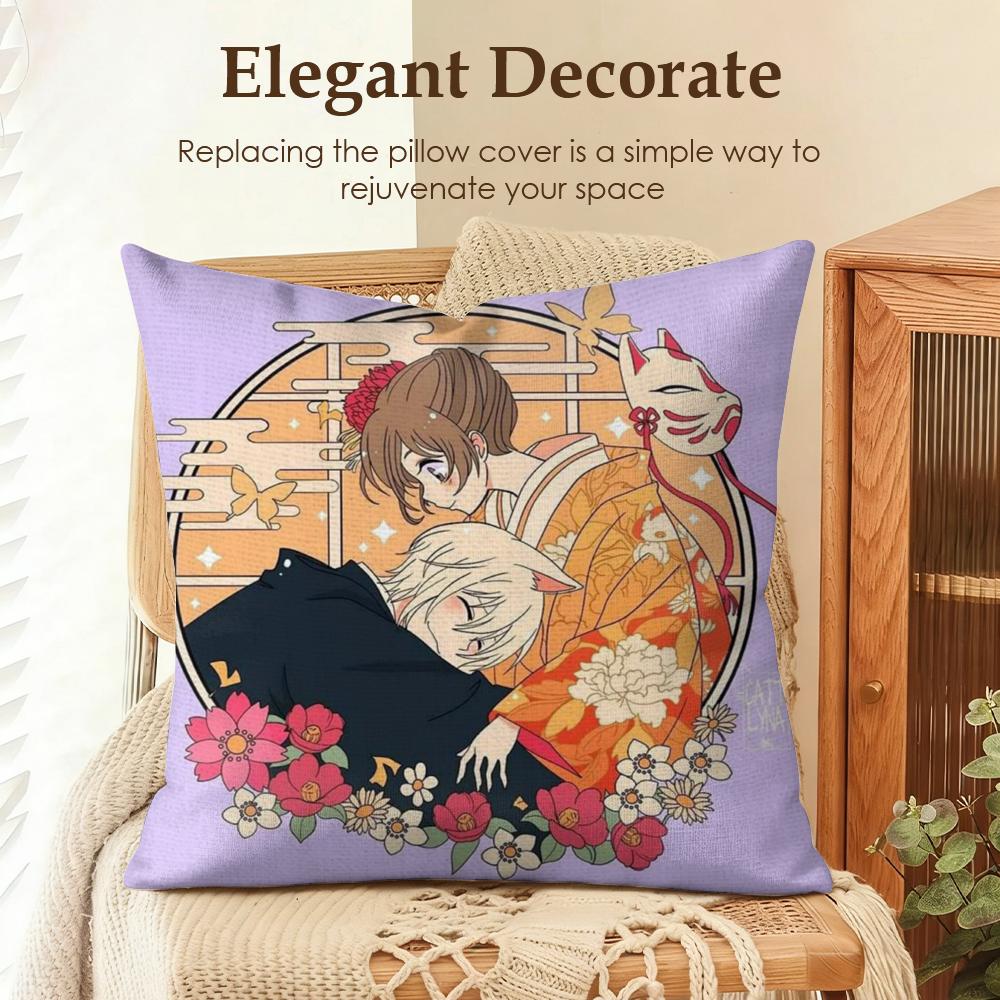 KKamisama HajimemashitaS Cushion Cover Natural Linen Organic Fabric DoubleSided Printing Sofa Home Decor Gift Pillow Case