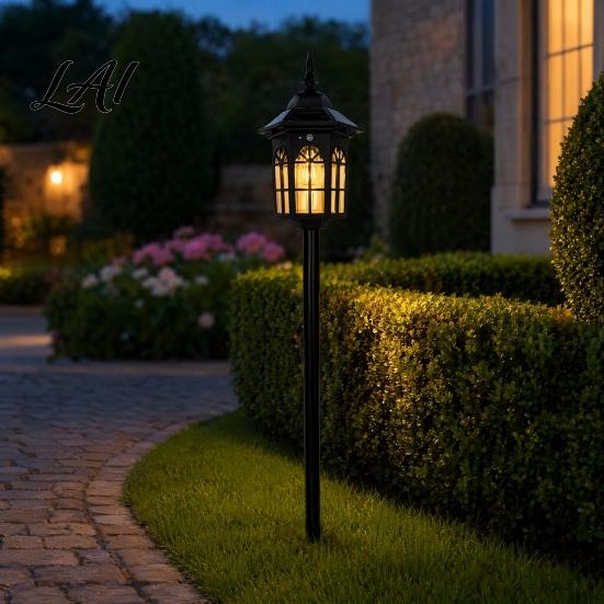 Energy Saving Outdoor Light Solar Vintage Garden Stake Light Motion Sensor Pathway