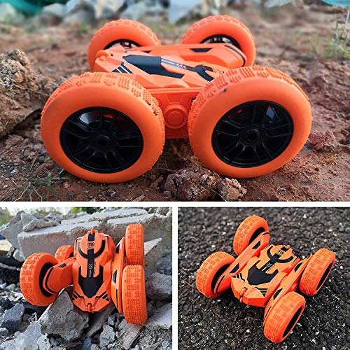 ROBOT PLAZA RC Car, Off-Road, RC Action Buggy, 4WD, Double-Sided, Kids Toy for Boys, 4WD, Fast (Orange)